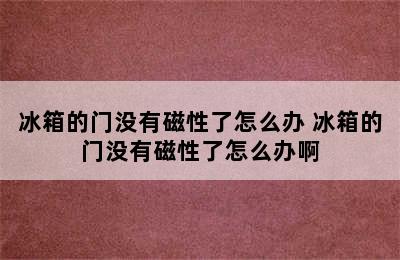 冰箱的门没有磁性了怎么办 冰箱的门没有磁性了怎么办啊